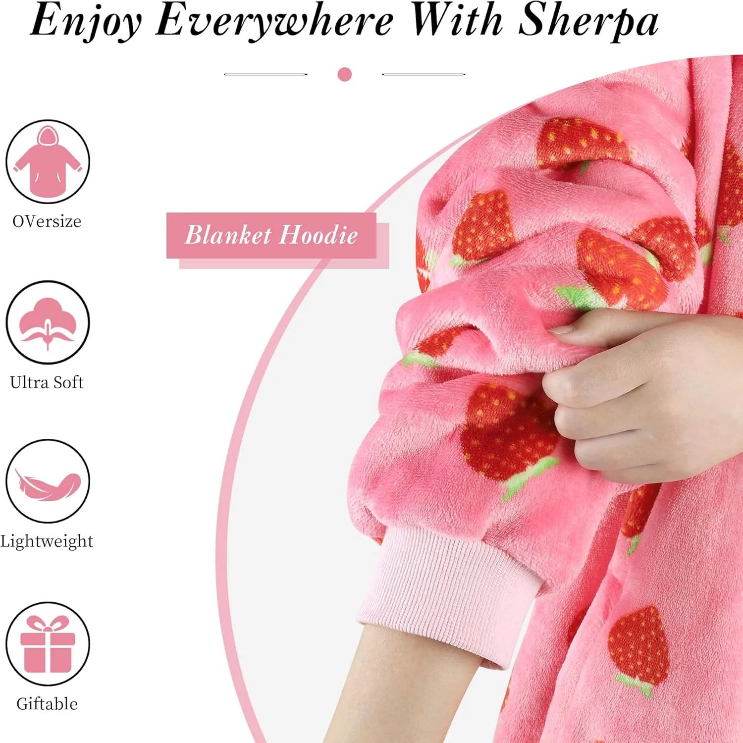 AmyHomie Blanket Sweatshirt,Oversized Sherpa Hooded Blanket Hoodie,Fleecehug Hoodie Wearable Blanket for Women Men Kids