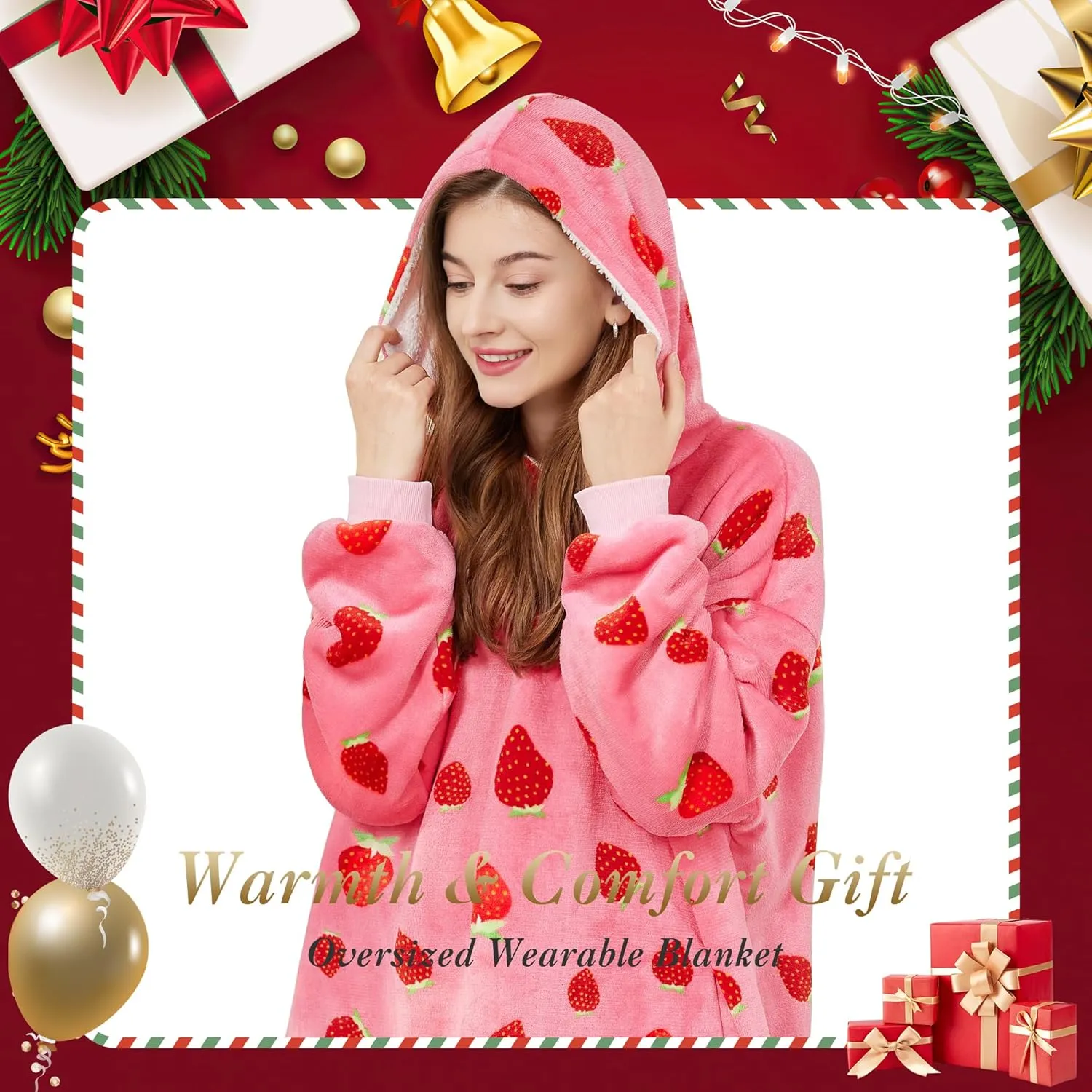 AmyHomie Blanket Sweatshirt,Oversized Sherpa Hooded Blanket Hoodie,Fleecehug Hoodie Wearable Blanket for Women Men Kids