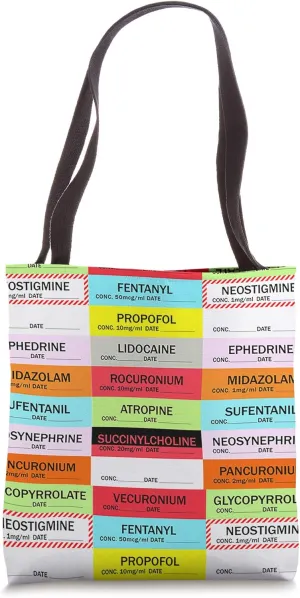 Anesthesia Labels Tote Bag