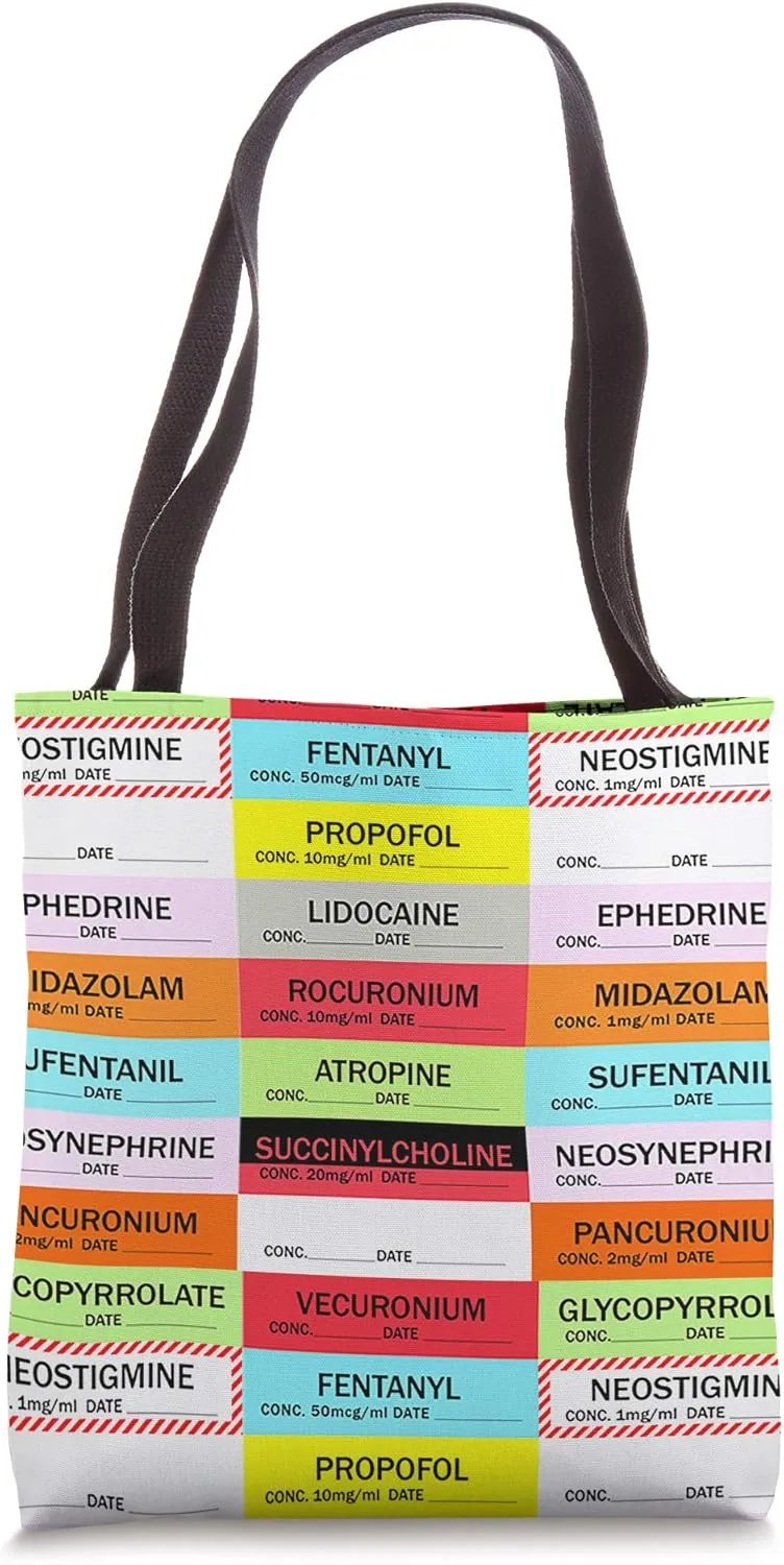 Anesthesia Labels Tote Bag