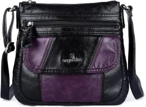 Angelkiss Small Womens Crossbody Bag Leather Shoulder Purse for Women Hobo Bag with Adjustable Shoulder Strap