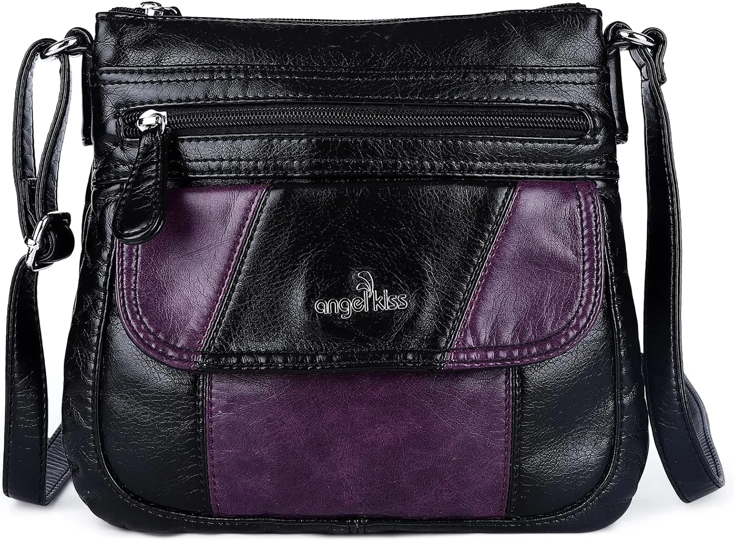 Angelkiss Small Womens Crossbody Bag Leather Shoulder Purse for Women Hobo Bag with Adjustable Shoulder Strap