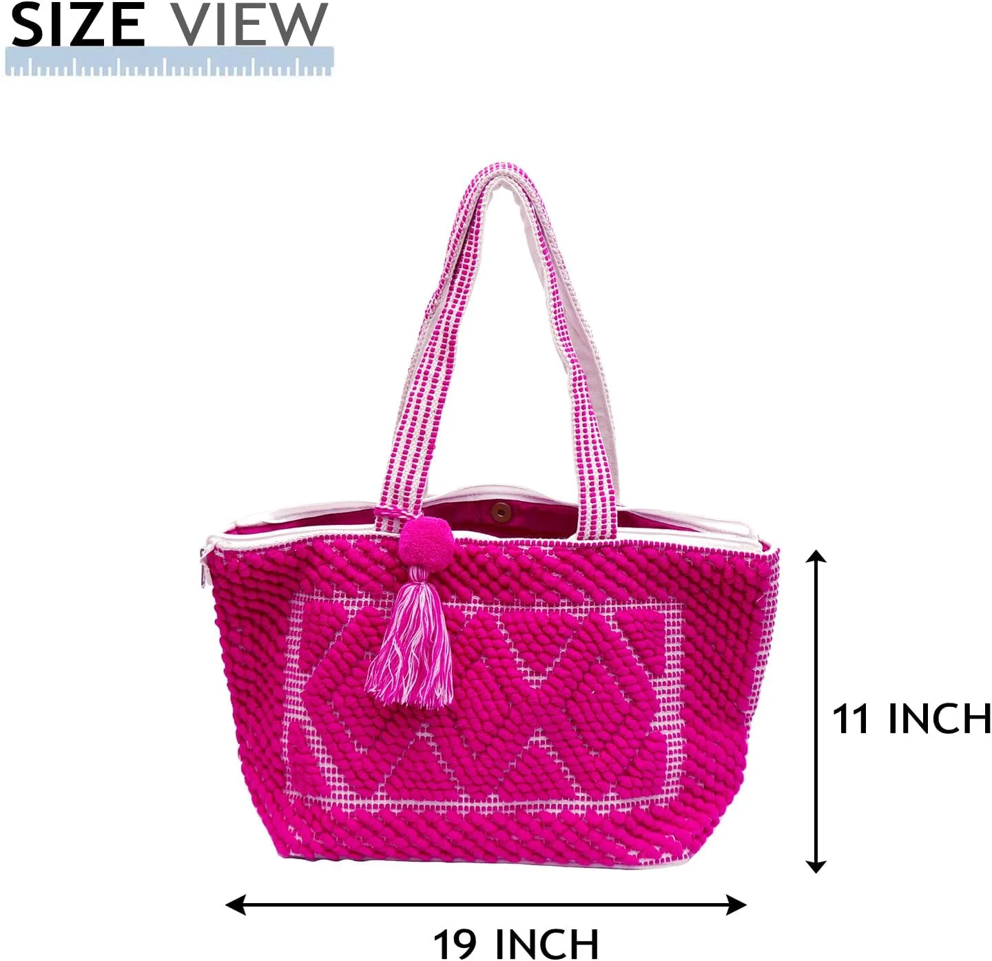 ANKIT INTERNATIONAL Recycled Cotton Handloom Bag for Women, Cotton Fabric Tote Handbag - Handmade Boho Hippie Style tote Bag