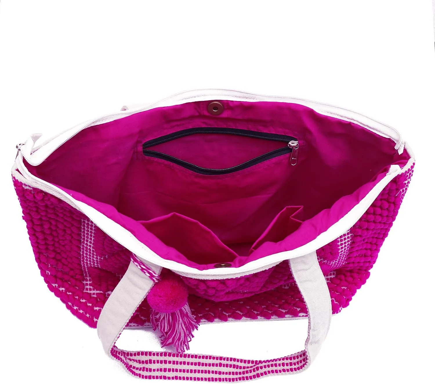 ANKIT INTERNATIONAL Recycled Cotton Handloom Bag for Women, Cotton Fabric Tote Handbag - Handmade Boho Hippie Style tote Bag