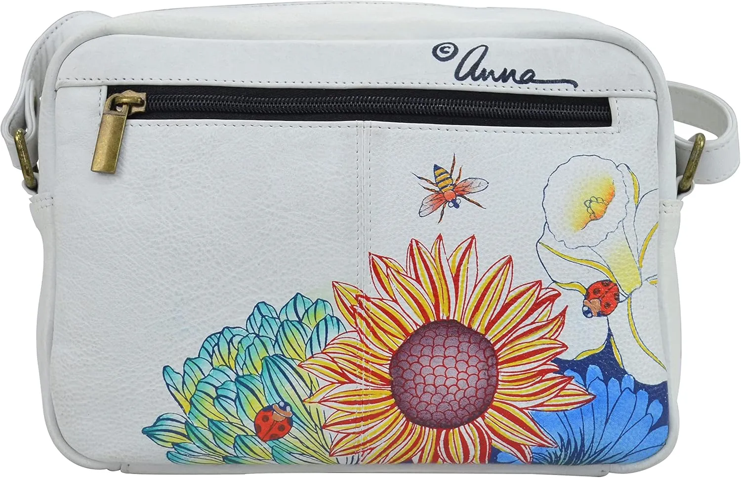 Anna by Anuschka Hand Painted Women’s Genuine Leather Messenger Crossbody