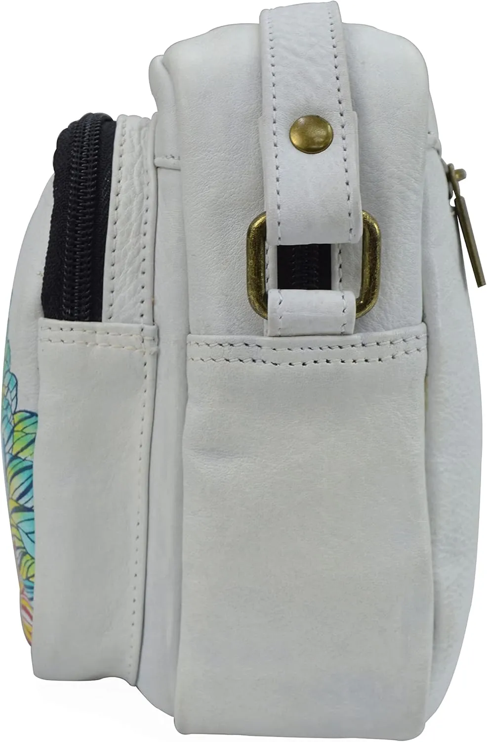 Anna by Anuschka Hand Painted Women’s Genuine Leather Messenger Crossbody