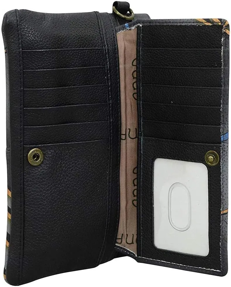 Anna by Anuschka Hand Painted Women’s Leather Wristlet Organizer Wallet