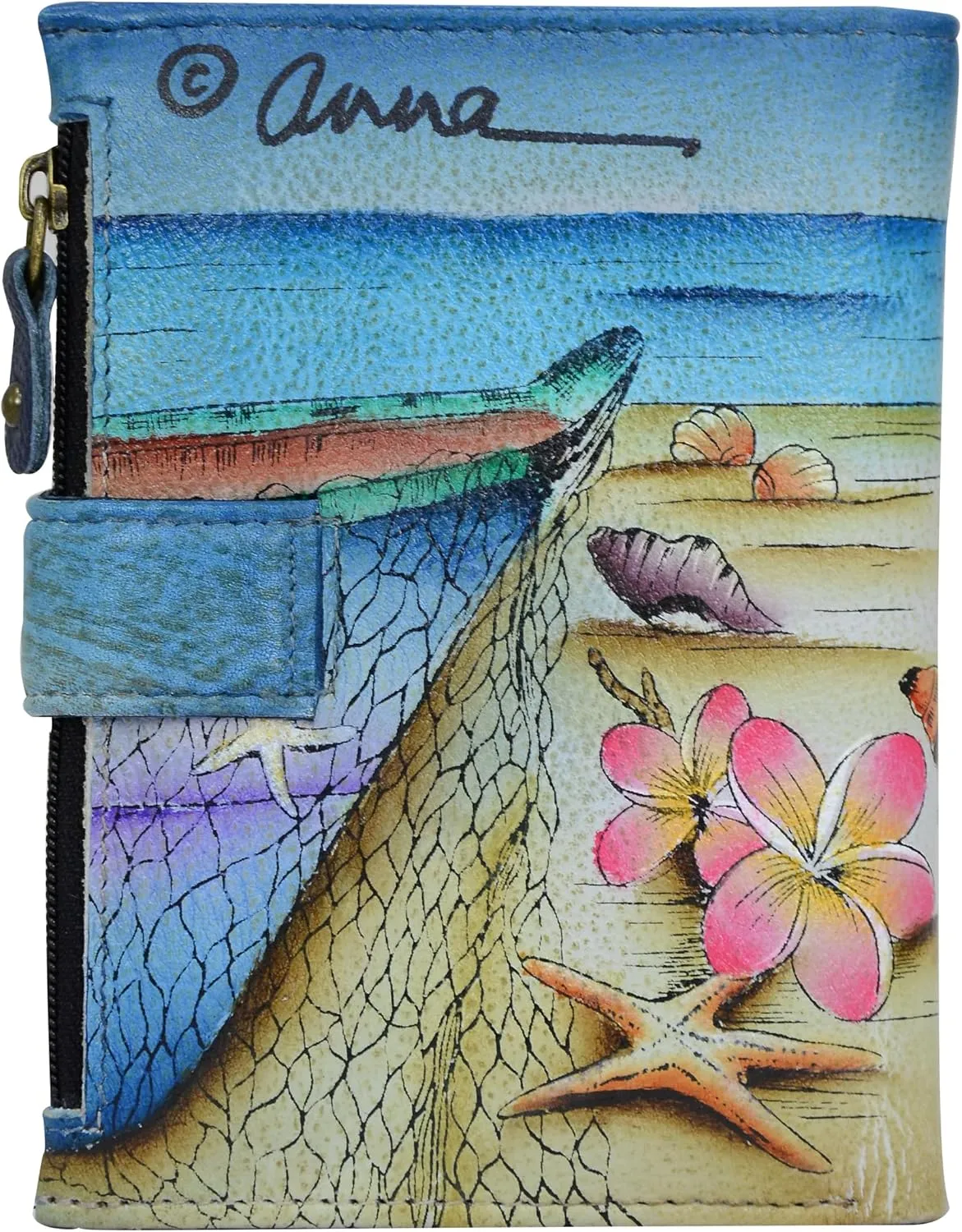 Anna by Anuschka Women's Hand Painted Genuine Leather Ladies Wallet
