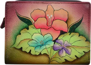 Anna By Anuschka Women's Hand-Painted Genuine Leather Two Fold Clutch Wallet