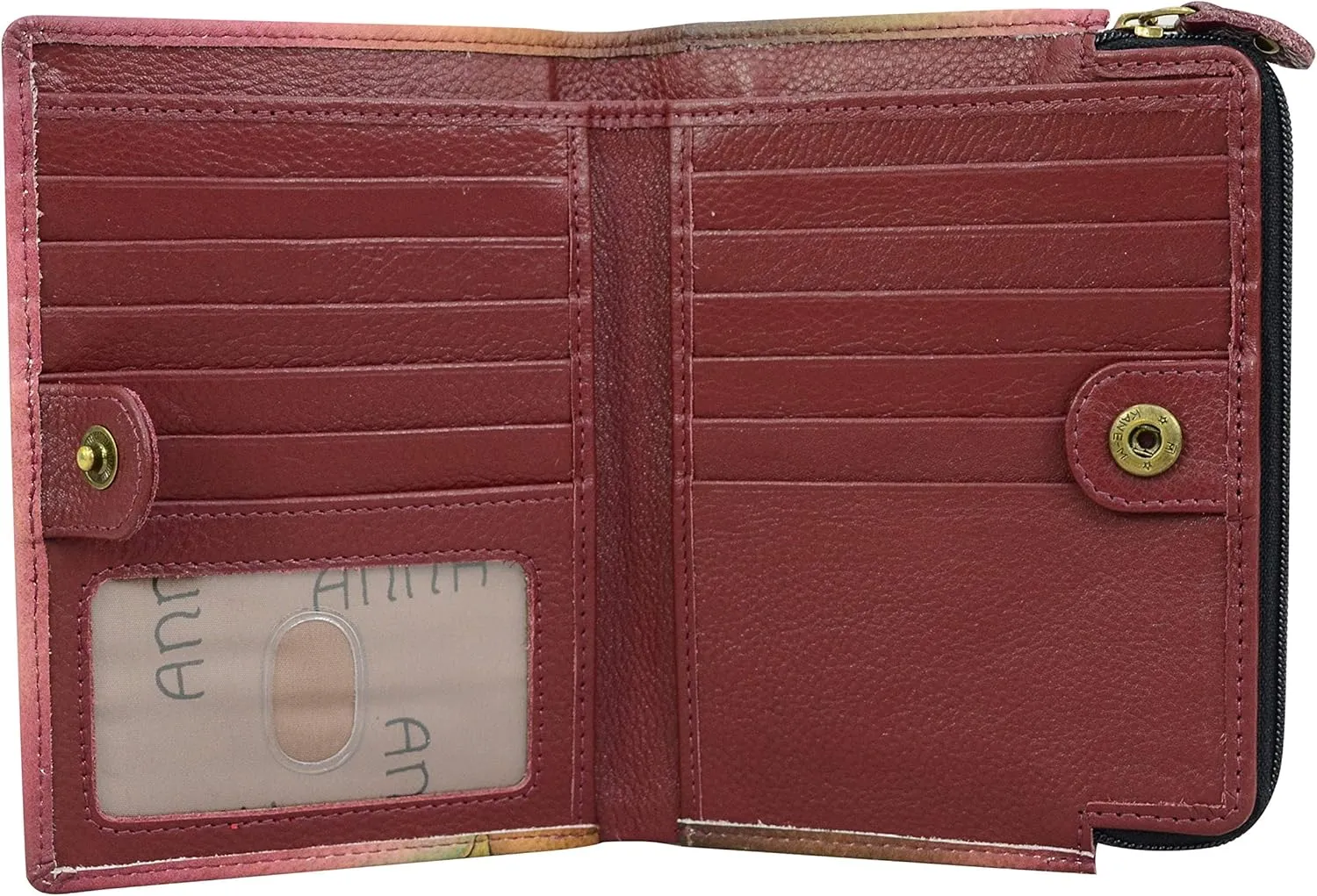Anna By Anuschka Women's Hand-Painted Genuine Leather Two Fold Clutch Wallet