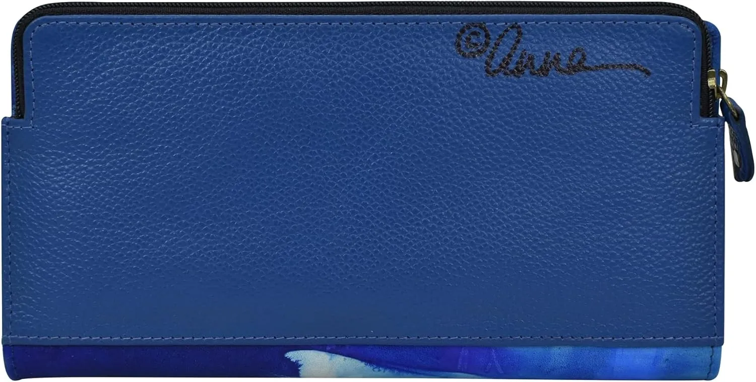 Anna by Anuschka Women's Hand Painted Leather Two Fold Wallet