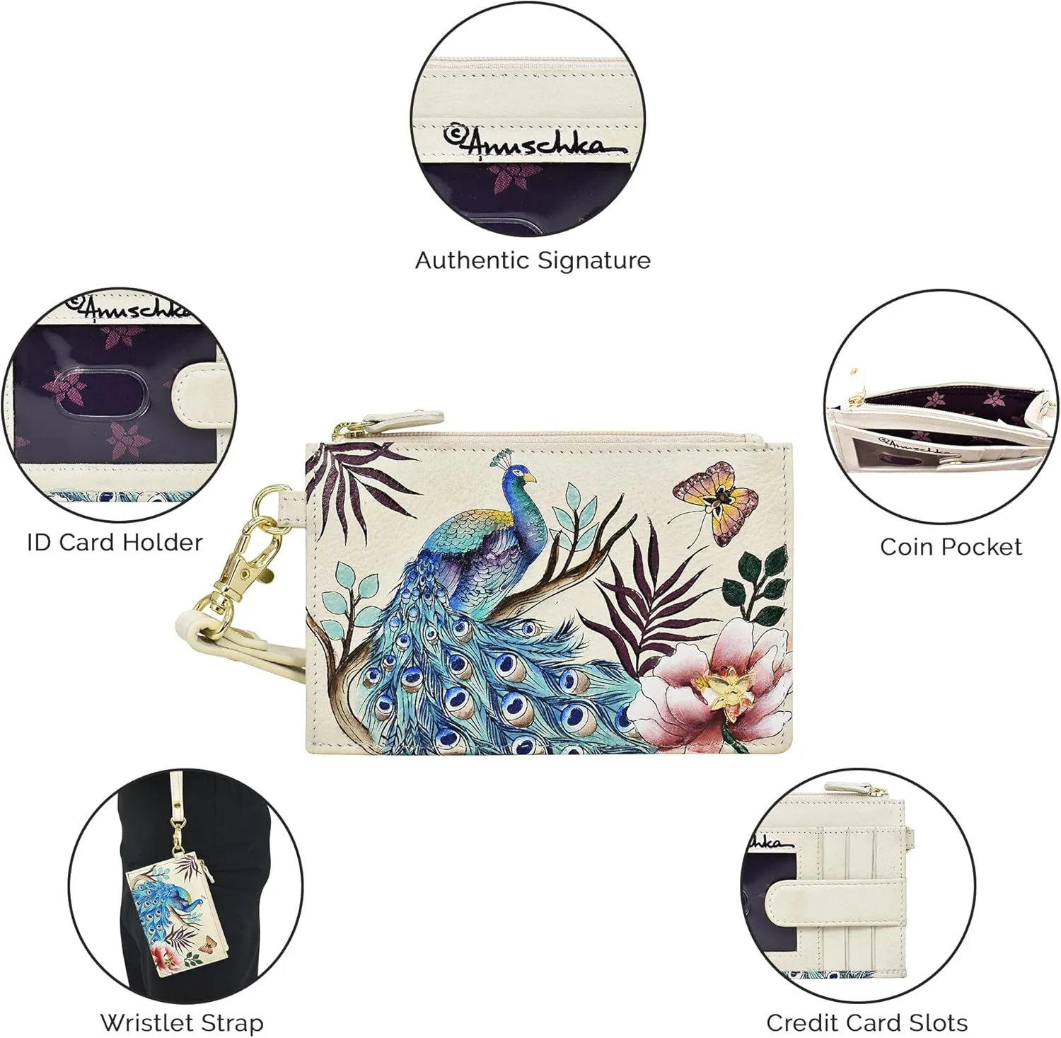 Anuschka Card Holder with Wristlet-1180