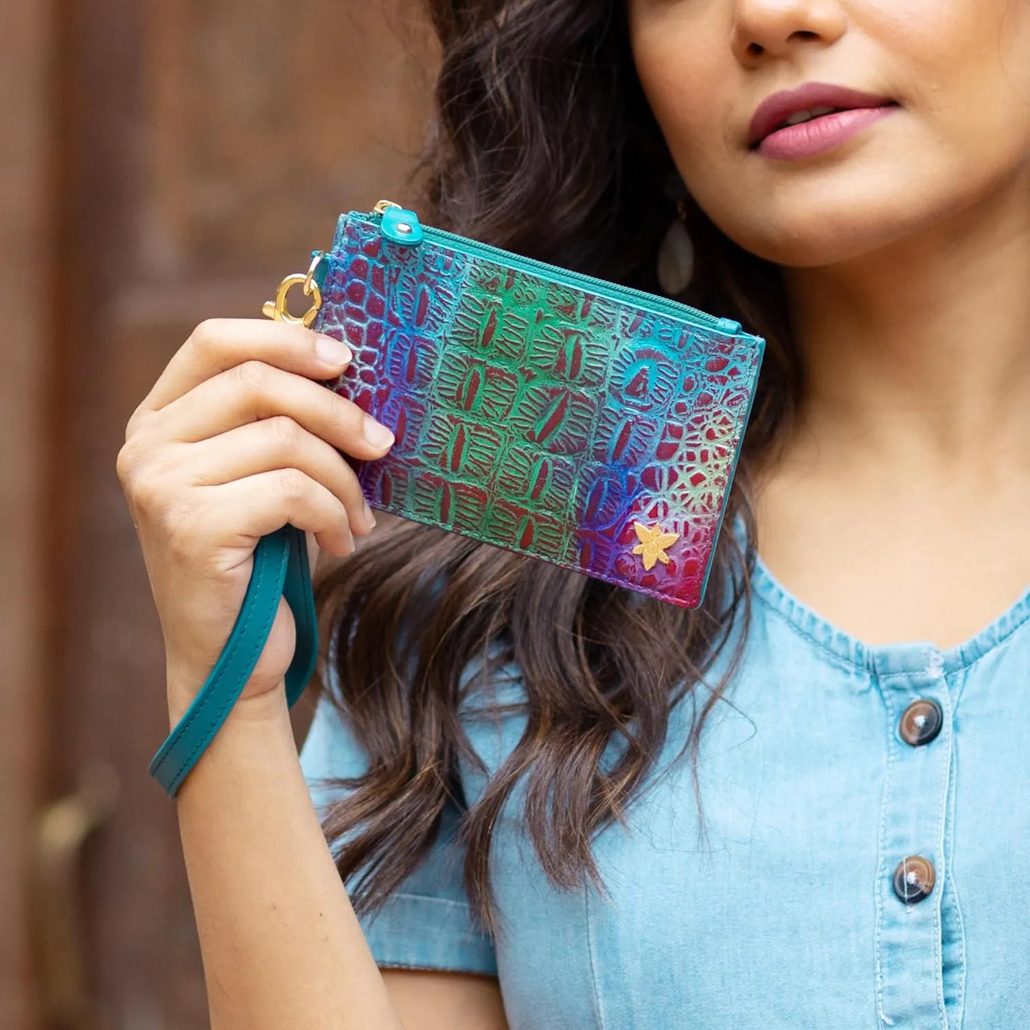 Anuschka Card Holder with Wristlet-1180