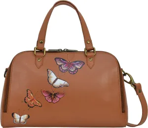 Anuschka Women's Original Hand-Painted Genuine Leather Wide Organizer Satchel