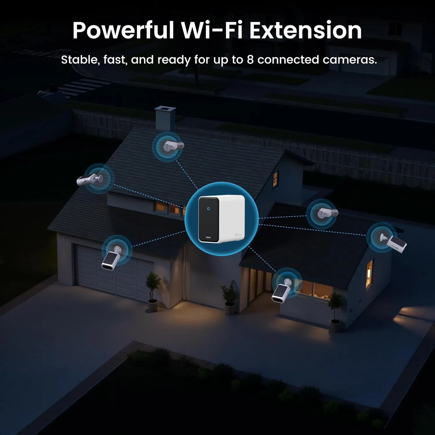 AOSU 4K Security Cameras Wireless Outdoor, 4-Cam Kit, Smart Home Security System with HomeCortex, Al Face Recognition & Behavior Detection, 16TB Expandable Local Storage, Integrated Solar Panel