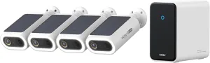 AOSU 4K Security Cameras Wireless Outdoor, 4-Cam Kit, Smart Home Security System with HomeCortex, Al Face Recognition & Behavior Detection, 16TB Expandable Local Storage, Integrated Solar Panel