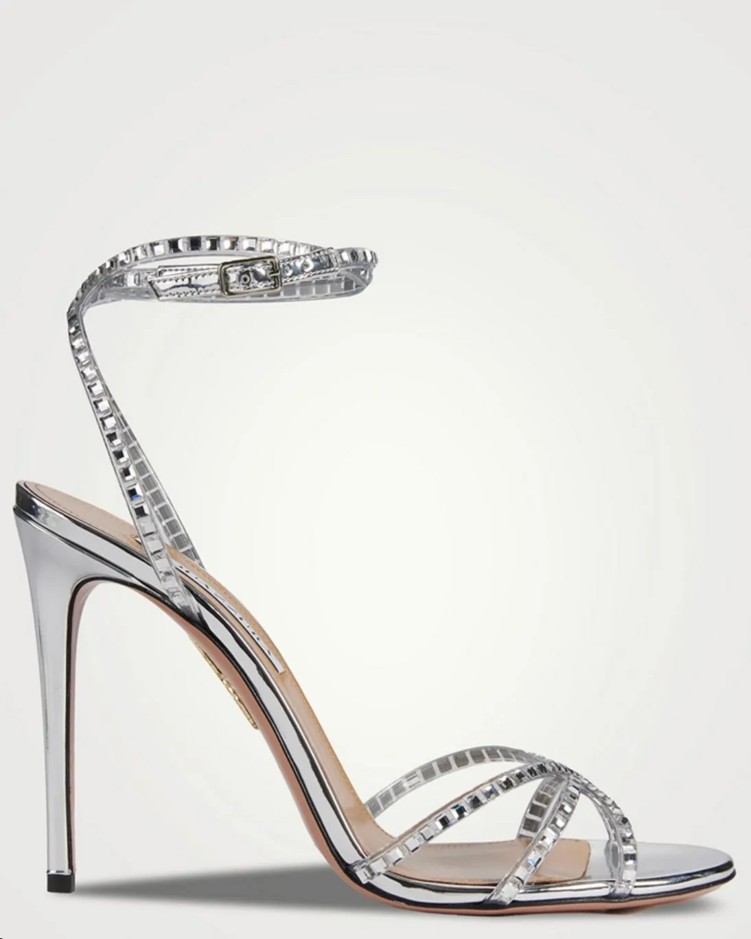 AQUAZZURA
Dance Embellished Plexi And Leather Sandals