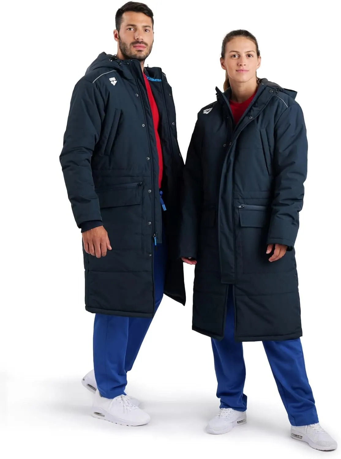 Arena Unisex Adult Team Swim Parka Solid Fleece Warm Winter Coat Waterproof Long Jacket for Women and Men Cold Weather Anorak