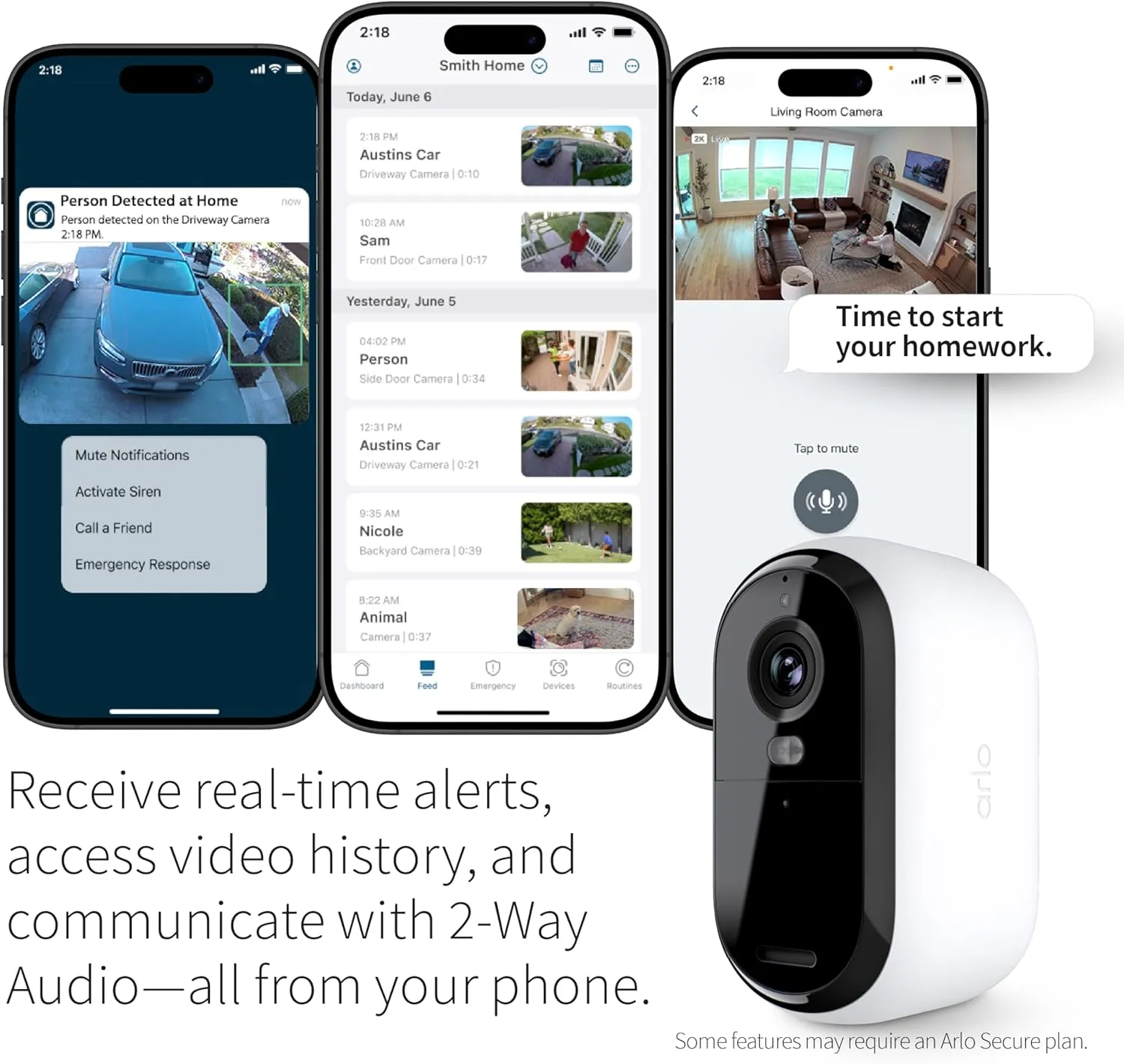 Arlo Essential Security Camera 2K |Outdoor - Indoor | 2nd Gen | Wireless with Spotlight, 2-Way Audio, Color Night Vision, Live Stream, Motion Activation, Real Time Notifications, Wide Angle - White