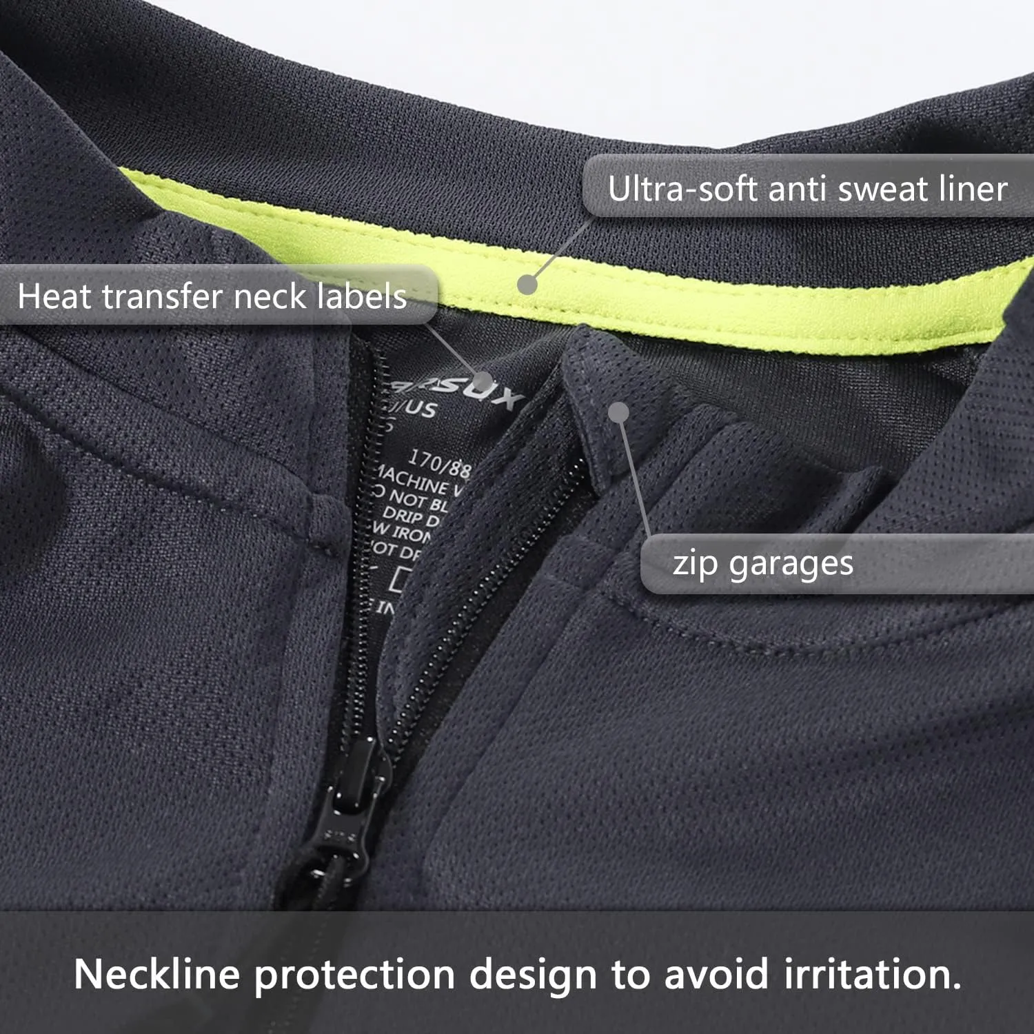 ARSUXEO Men's Full Zipper Long Sleeves Cycling Jersey Bicycle BikingBike Shirt 6030