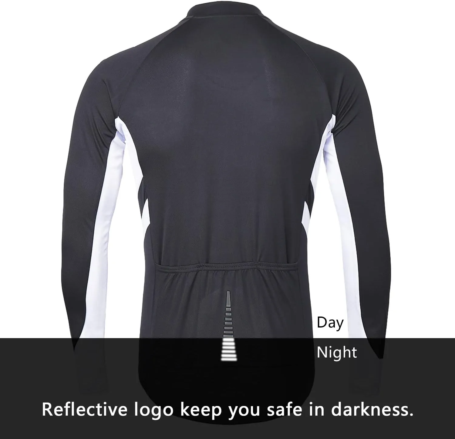 ARSUXEO Men's Full Zipper Long Sleeves Cycling Jersey Bicycle BikingBike Shirt 6030
