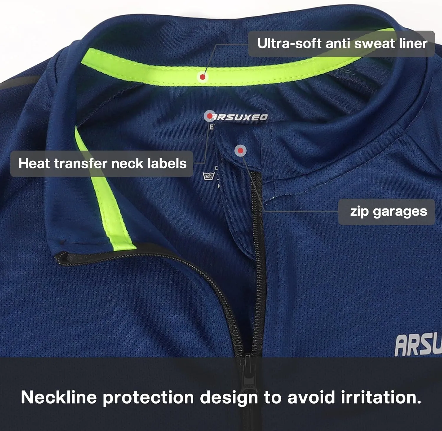 ARSUXEO Men's Short Sleeves Cycling Jersey Bicycle Biking Bike Shirt 636