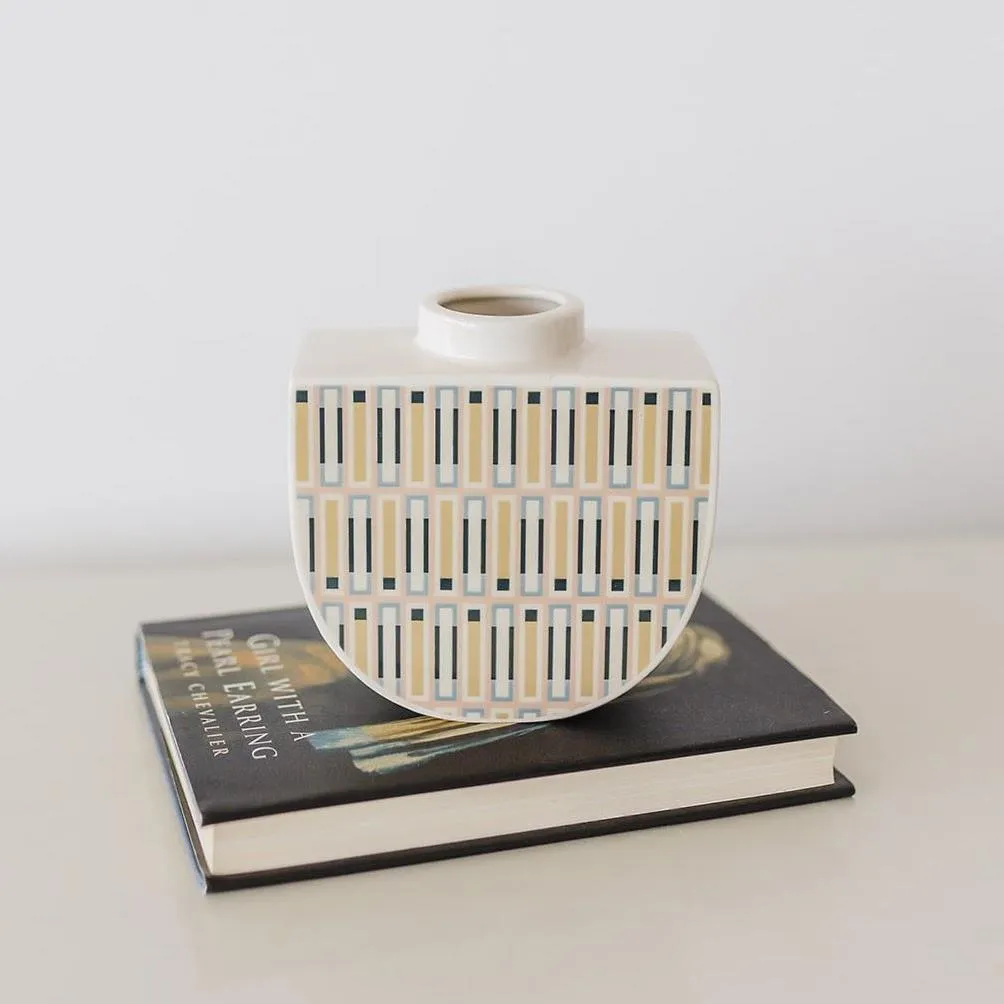 Art Deco Inspired Wildflowers Boat Vase, Erin Lightfoot