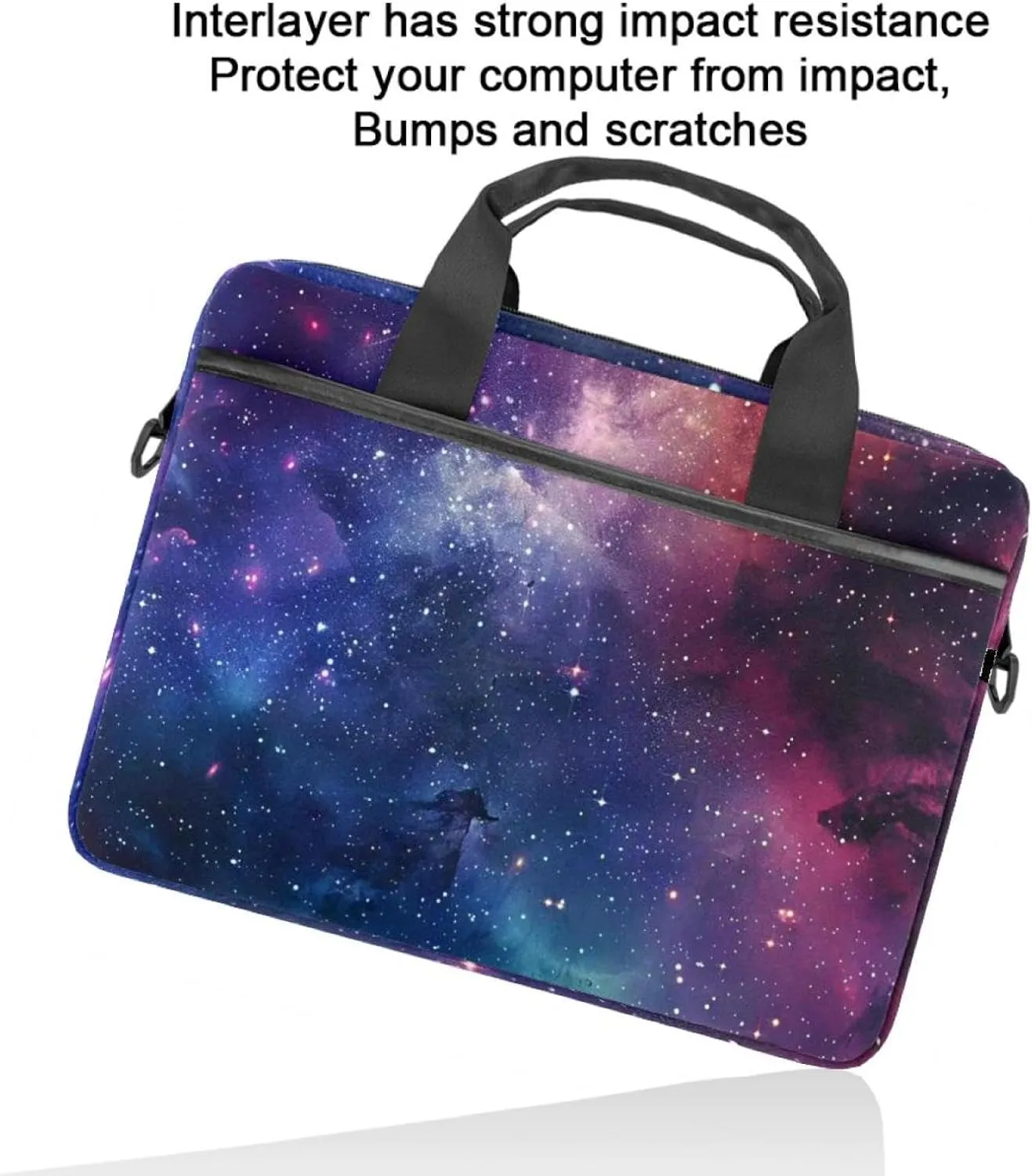 Art Space Galaxy Nebula Starry Laptop Bag Case Computer Sleeve Shoulder Messenger Bag for Work School