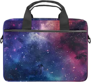 Art Space Galaxy Nebula Starry Laptop Bag Case Computer Sleeve Shoulder Messenger Bag for Work School