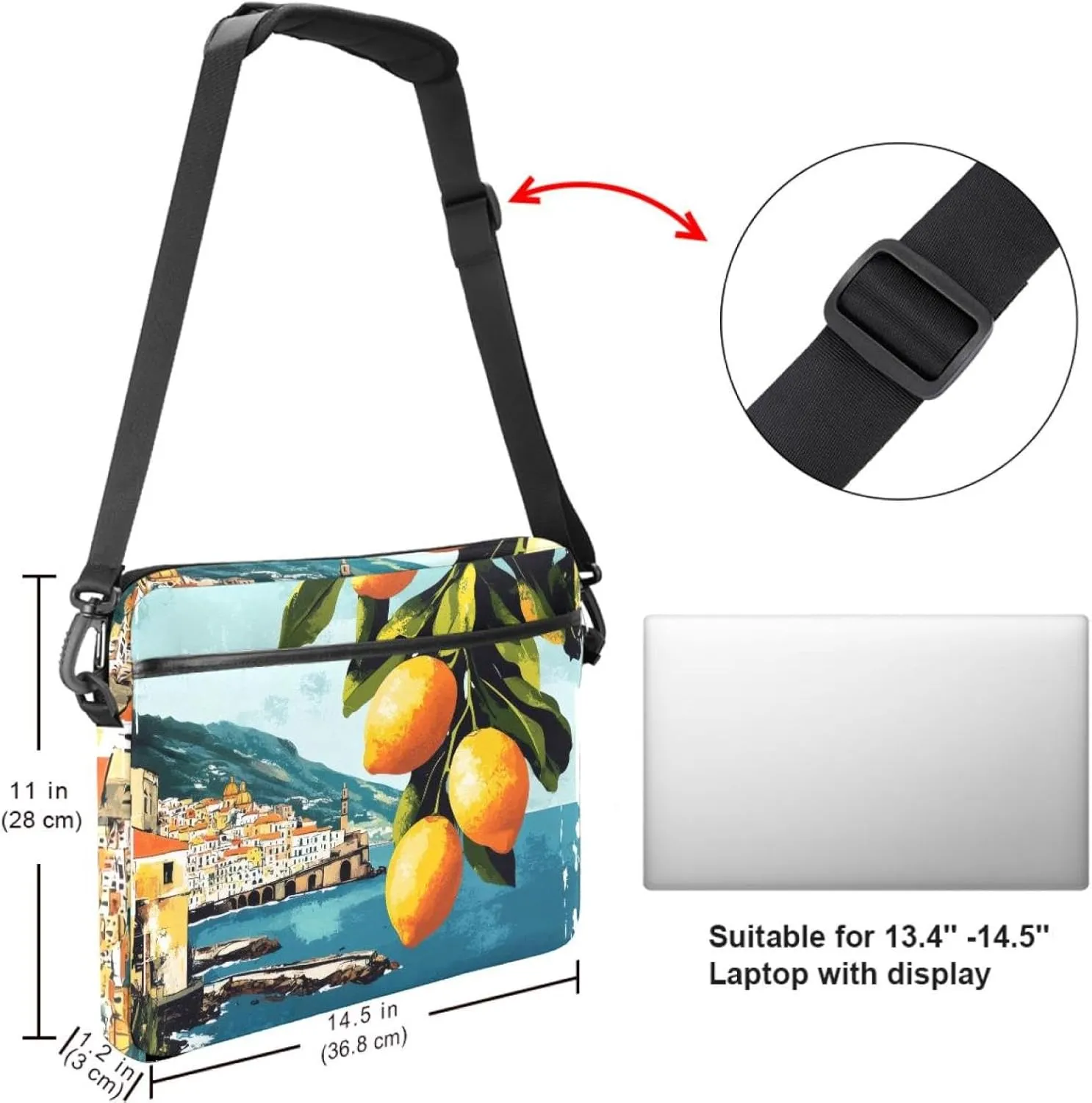 Art Space Galaxy Nebula Starry Laptop Bag Case Computer Sleeve Shoulder Messenger Bag for Work School