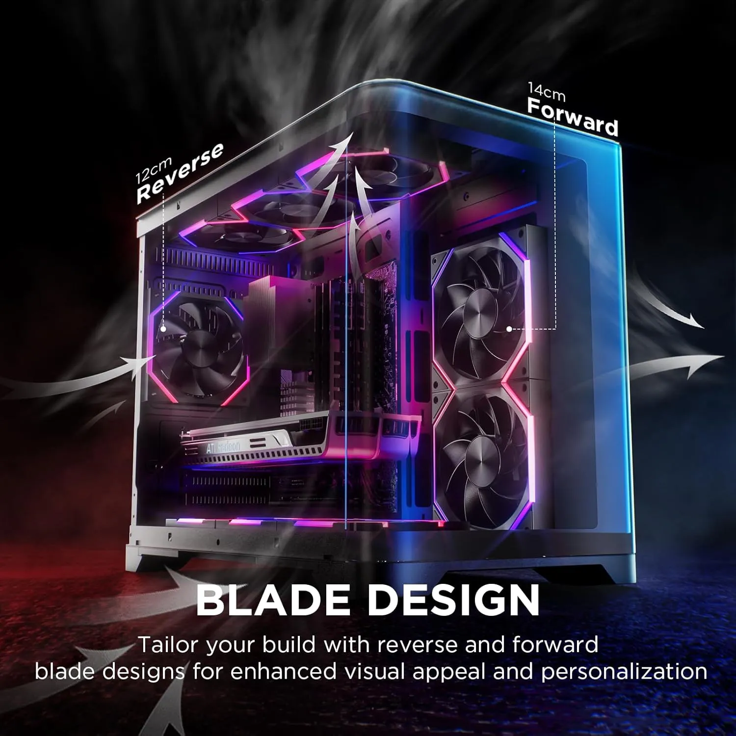 Asiahorse Nyota 120mm Case Fan with Efficient Cooling, ARGB Fan Lighting, 800-1800RPM Speed Control, and Whisper-Quiet Operation Under 29 dB, Unique Design for PC