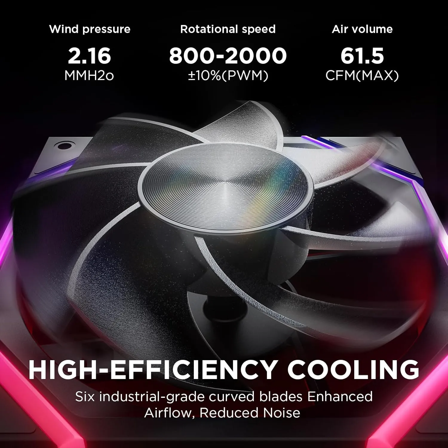 Asiahorse Nyota 120mm Case Fan with Efficient Cooling, ARGB Fan Lighting, 800-1800RPM Speed Control, and Whisper-Quiet Operation Under 29 dB, Unique Design for PC