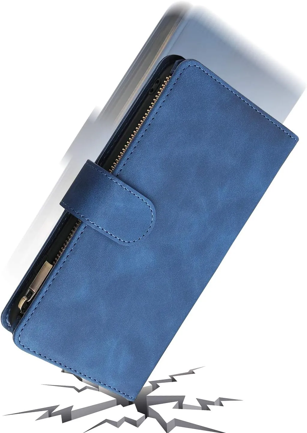 Asuwish Compatible with Wiko Voix U616AT Wallet Case Tempered Glass Screen Protector and Leather Flip Cover Card Holder Stand Cell Accessories Kickstand Protective Phone Cases for 5G Women Men Blue