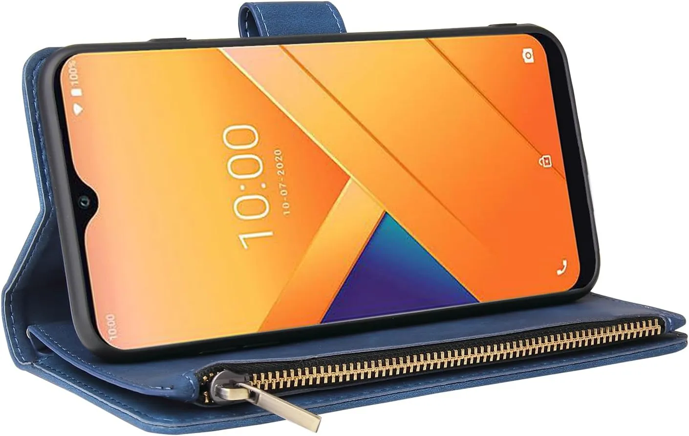 Asuwish Compatible with Wiko Voix U616AT Wallet Case Tempered Glass Screen Protector and Leather Flip Cover Card Holder Stand Cell Accessories Kickstand Protective Phone Cases for 5G Women Men Blue