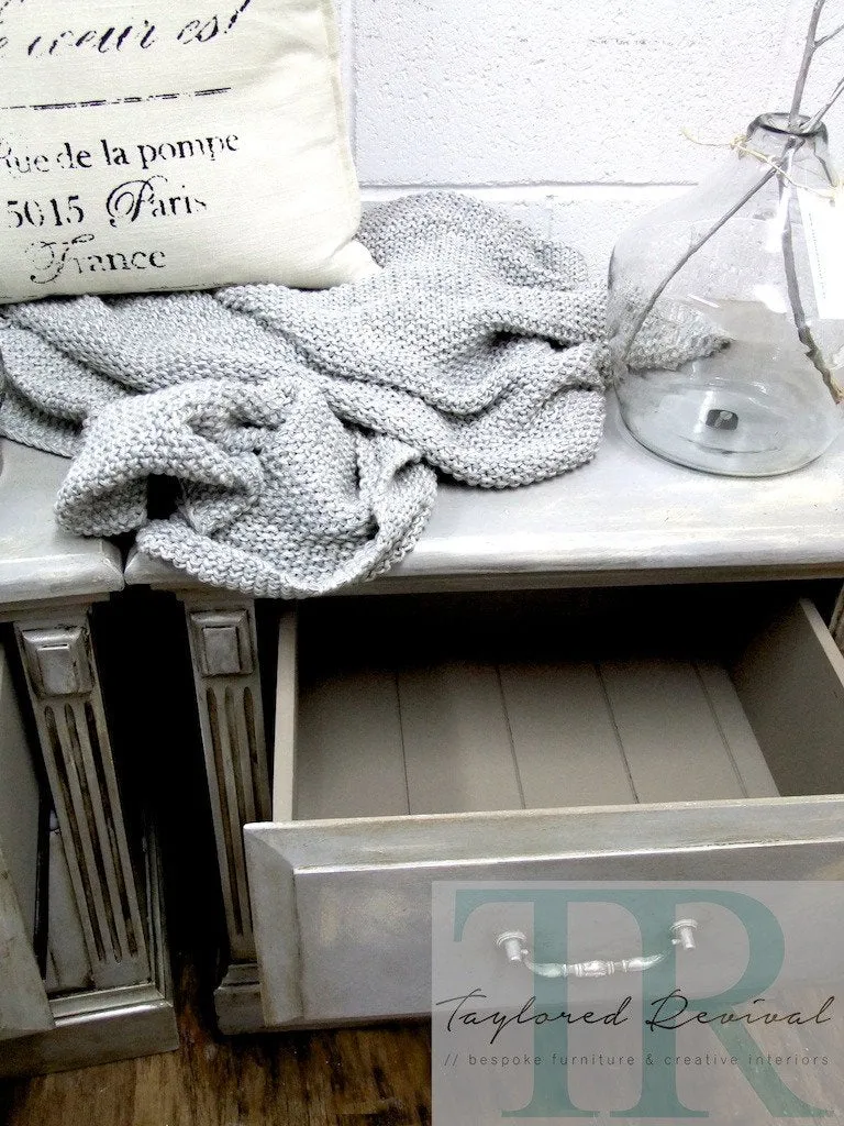 Atlas & Vera : Two colour distressed bedside tables