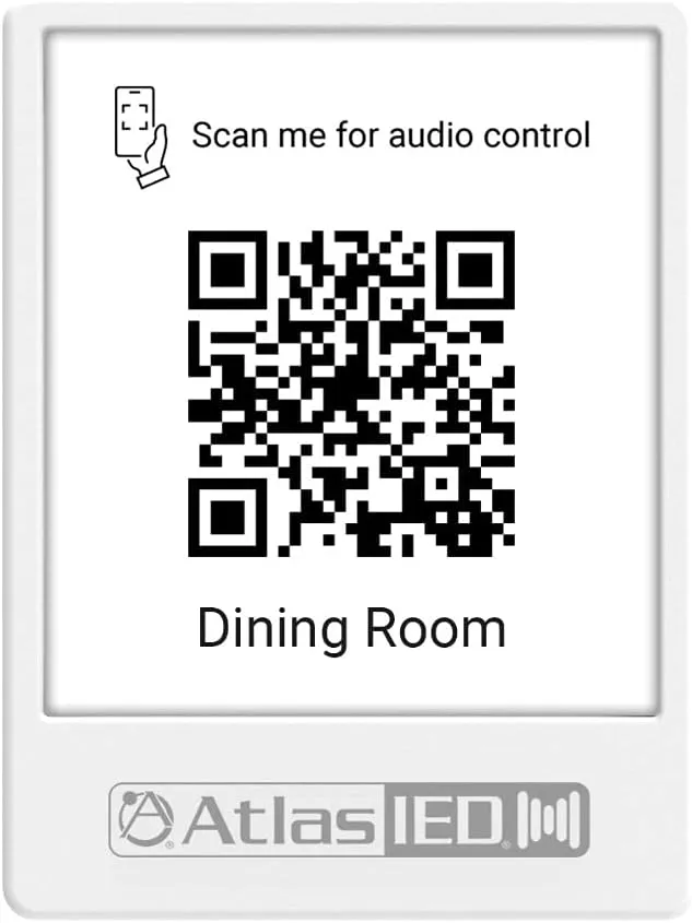 AtlasIED GEM-5 Atmosphere Virtual Wall Controller QR Code Holder - White