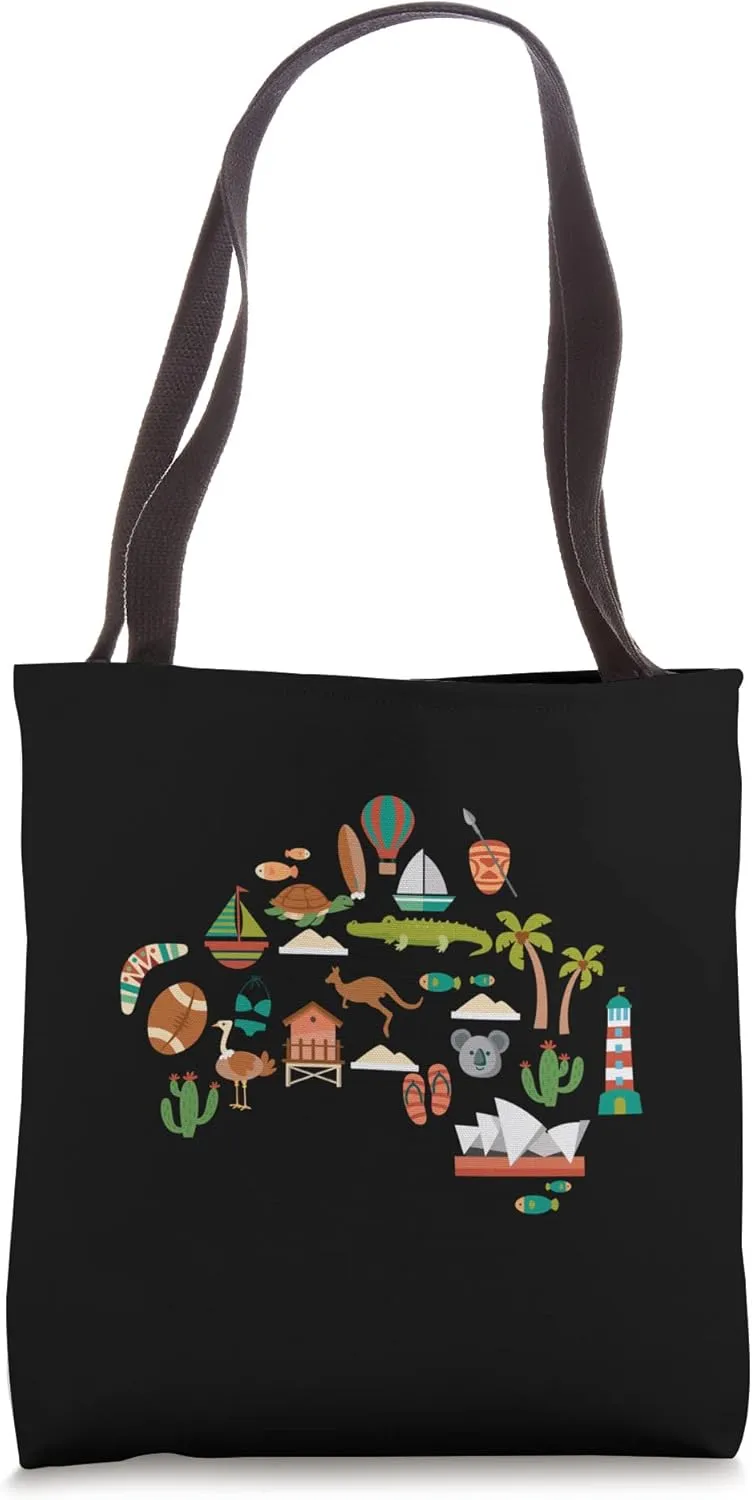Australian Elements Map Australia Tote Bag