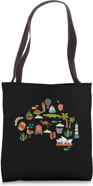 Australian Elements Map Australia Tote Bag
