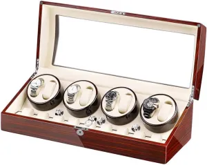 Automatic Watch Winder Box for 8 Watches   9 Storage Light Quiet Motor Large Capacity Wood Shell Piano Paint Exterior