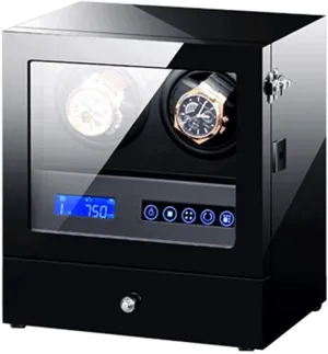 Automatic Watch Winder Box Watches and Jewelry Storage Drawer LCD Touch Screen Control with LED Backlight Quiet Motor