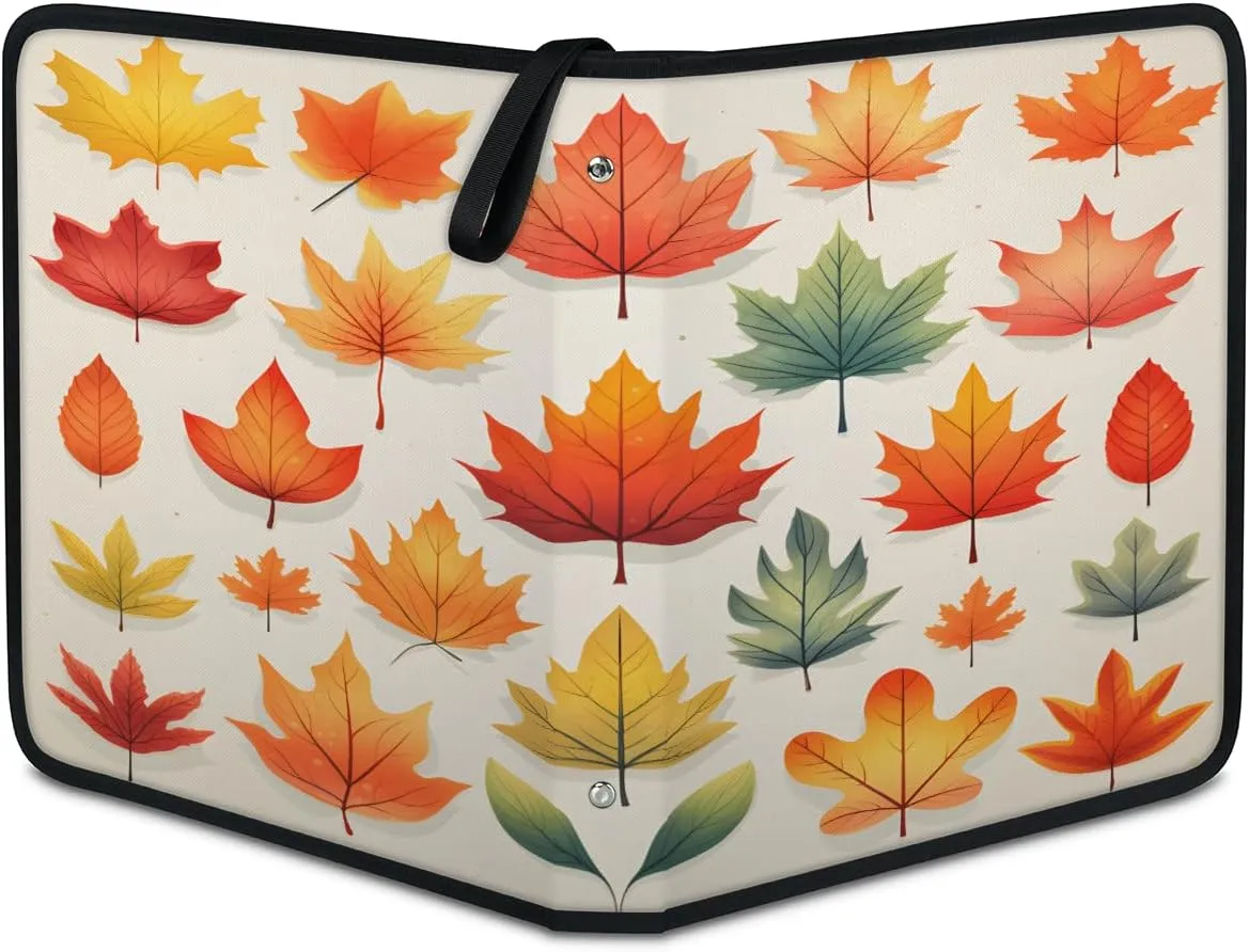 Autumn Season 3 Ring Trading Zipper Binder Strap, Trading Card Binder 4 Pocket, 400 Pockets Card Holder with 50 Removable Sleeves for Game Cards