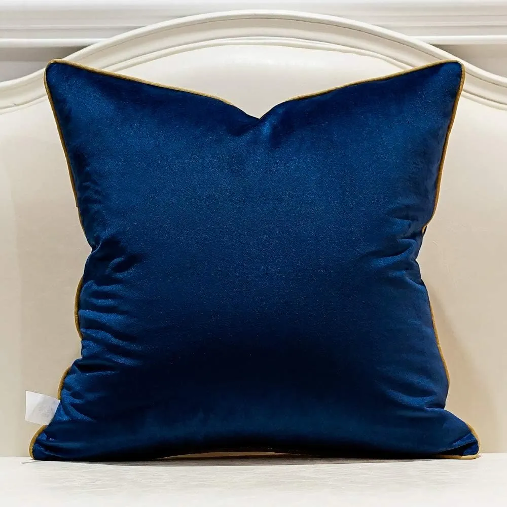 Avigers 18 x 18 Inches Navy Blue Gold Leather Striped Cushion Cases Luxury European Throw Pillow Covers Decorative Pillows for Couch Living Room Bedroom Car 45 x 45cm