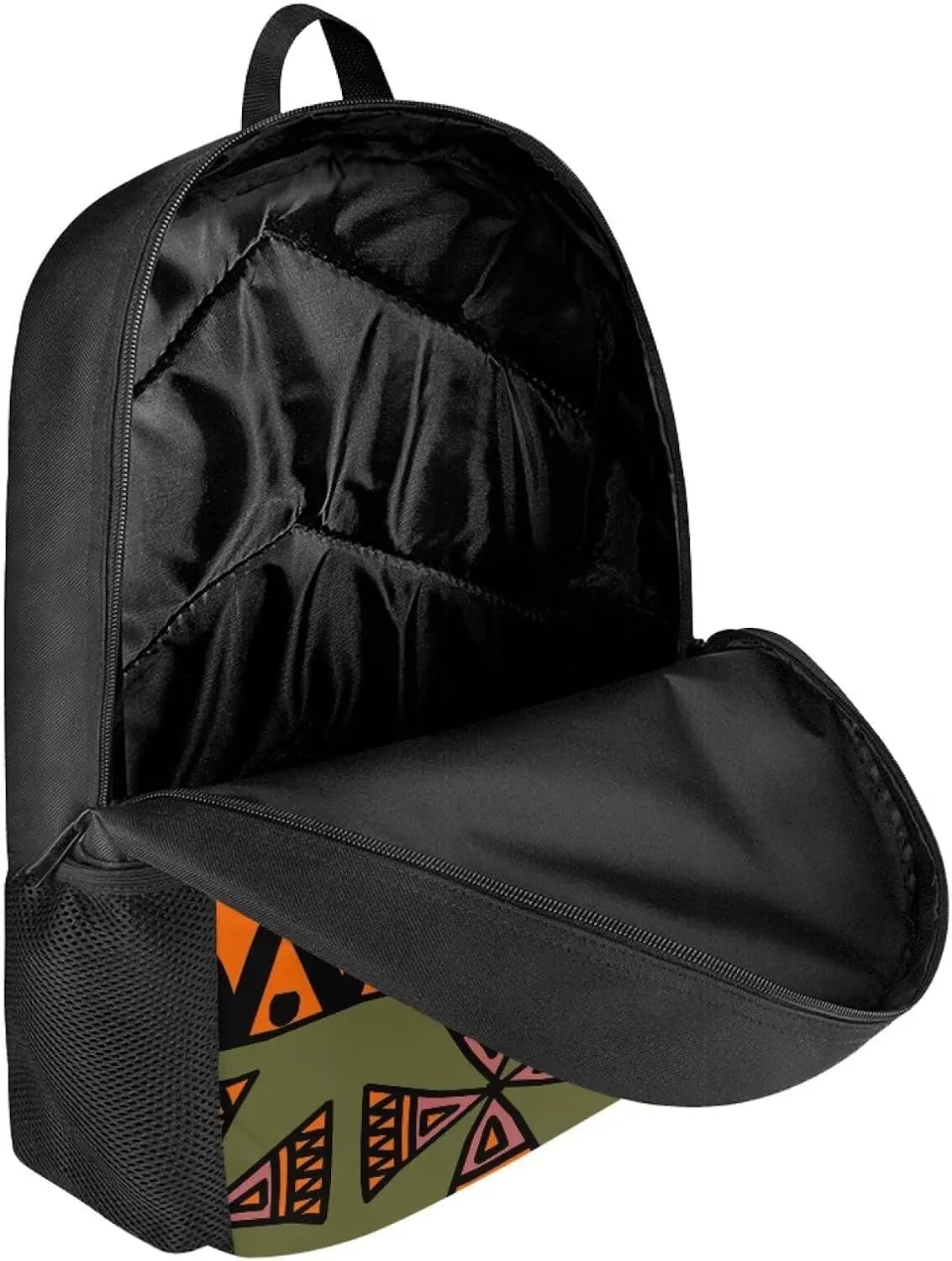 Aztec Kids Backpacks for Boys Girls 17" Daypack with Adjustable Padded Back Straps School Bag for Elementary Middle School Students Orange Green
