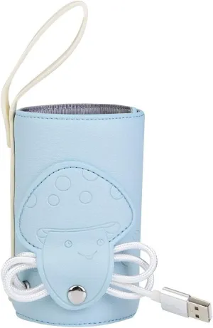 Baby Bottle Warmer, Portable Milk Heater Cover Bag USB Travel Drink Heat Keeper Storage Insulation Thermostat Tote Keep Warm with Temperature Control for Home Family Outside Camping Car Infant(Blue)