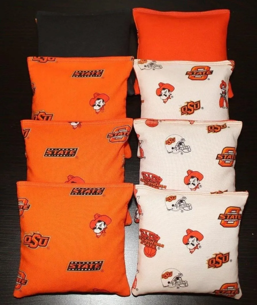 BackYardGamesUSA Oklahoma State Cornhole Bean Bags 8 OSU Cowboys ACA Regulation Corn Hole Bags
