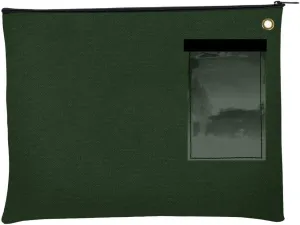 BankSupplies Canvas Interoffice Mailer, 14 oz. - 14W x 11H - Forest Green - Transit Bag - Large Zipper Bag with Grommet - Use with Padlock or Zip Tie for Security - Interoffice Mail Bag