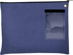 BankSupplies Canvas Interoffice Mailer, 14 oz. - 14W x 11H - Royal Blue - Transit Bag - Large Zipper Bag with Grommet - Use with Padlock or Zip Tie for Security - Interoffice Mail Bag