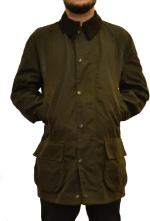 Barbour Men's Bristol Waxed Jacket Khaki Green (BBJK008) (Medium)