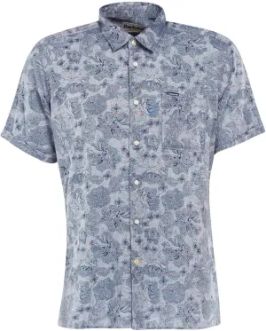 Barbour Mens Rakehead Regular Fit Linen Shirt Medium Chambray