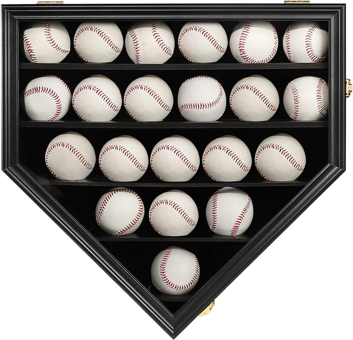 Baseball Display Case Baseball Holders for Balls Display Baseball Ring Display Wall Cabinet with Anti-Theft Lock for Collection Autographed Baseballs